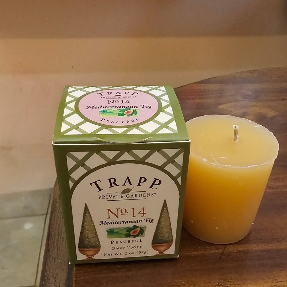 Trapp Private Gardens Perfume Large Votive Candle in No 14 Mediterranean Fig NWT